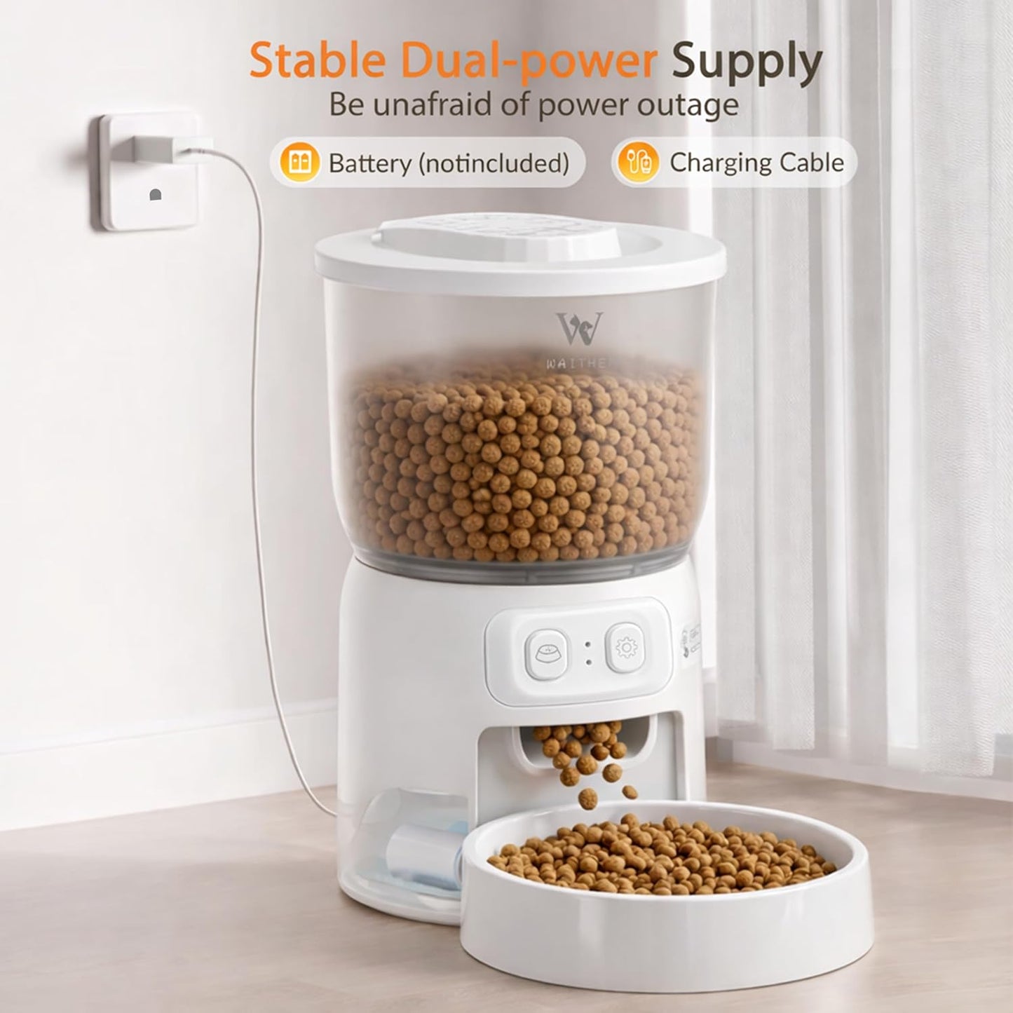 Wi-Fi Automatic Cat Feeder — App-Controlled, Up to 10 Meals/Day