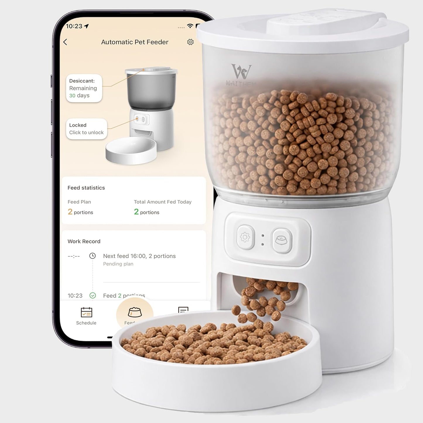 Wi-Fi Automatic Cat Feeder — App-Controlled, Up to 10 Meals/Day