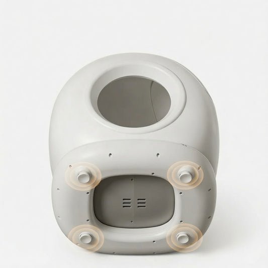 Bottom view showing gravity-sensing feet of the smart litter box