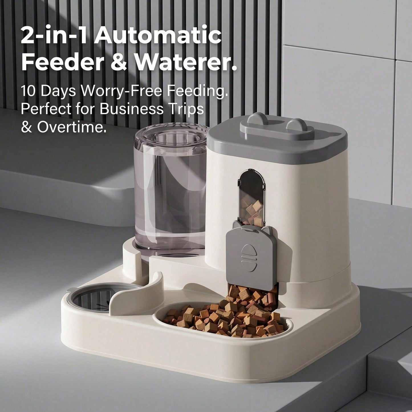 Gravity cat feeder and water dispenser