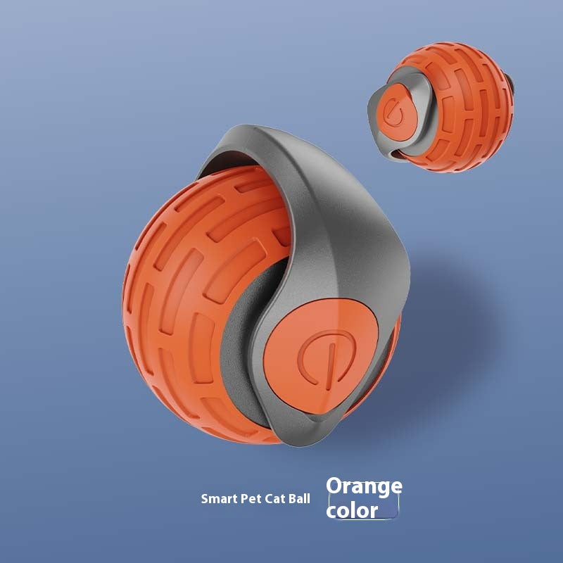 Smart Auto-Rolling Cat Ball - Orange-Red