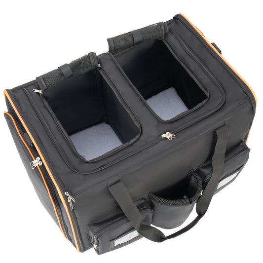 Expanded double carrier with two compartments, top view