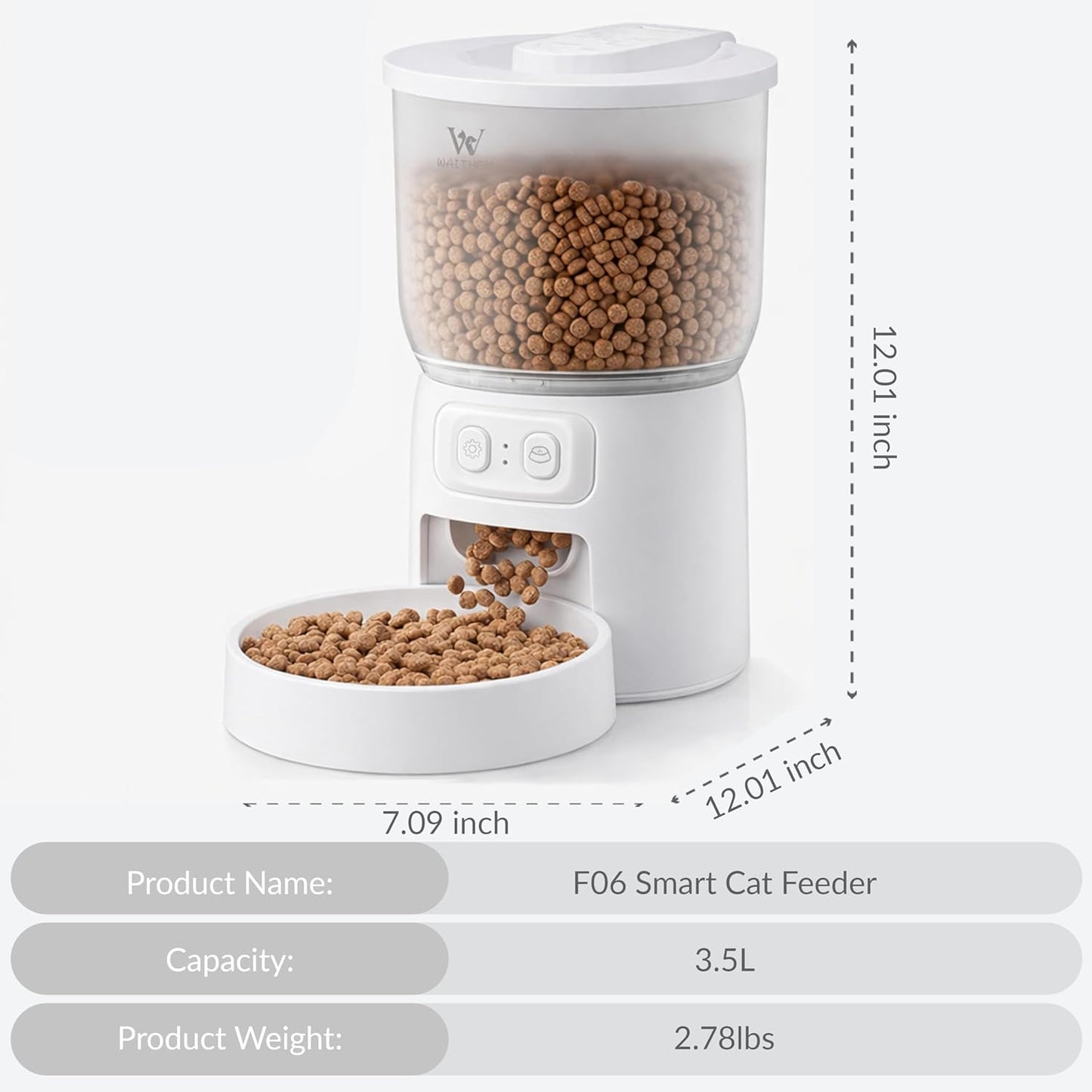 Wi-Fi Automatic Cat Feeder — App-Controlled, Up to 10 Meals/Day