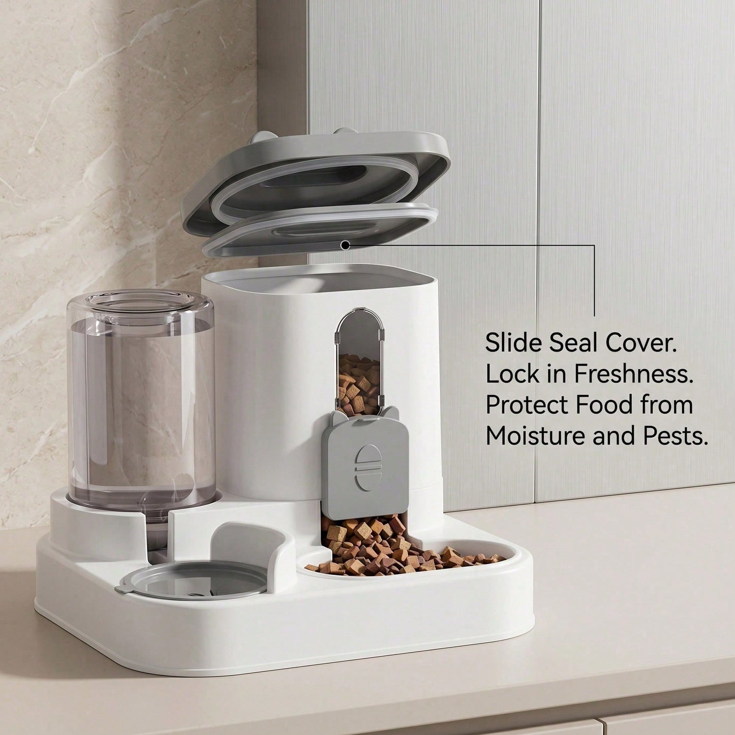 Gravity Cat Feeder & Water Dispenser — Cute Cat-Shaped 2-in-1