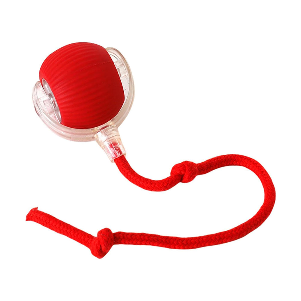 Rolling cat ball toy — red