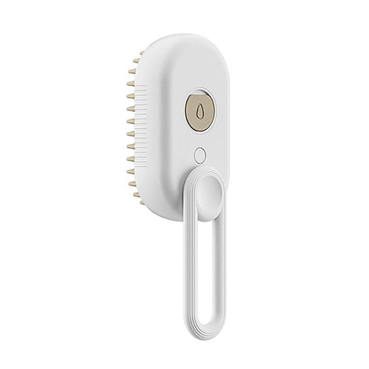3-in-1 steam grooming brush for cats — white