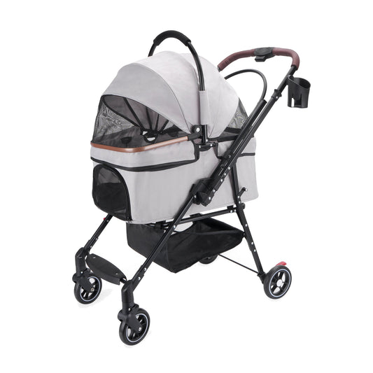 3-in-1 cat stroller with detachable carrier — hero view