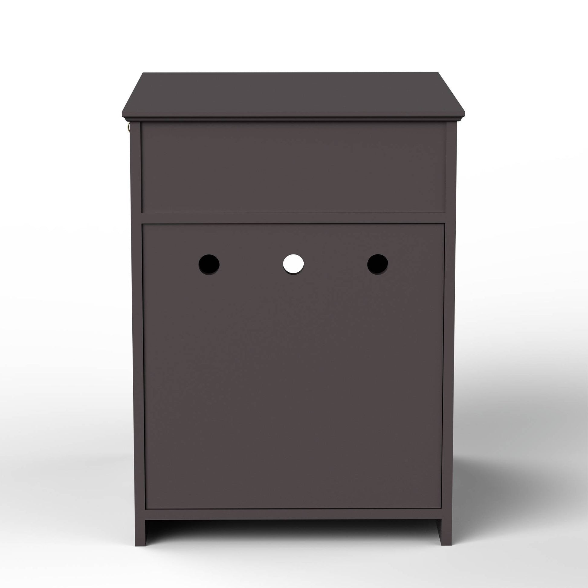 Wooden litter cabinet — ventilated back panel